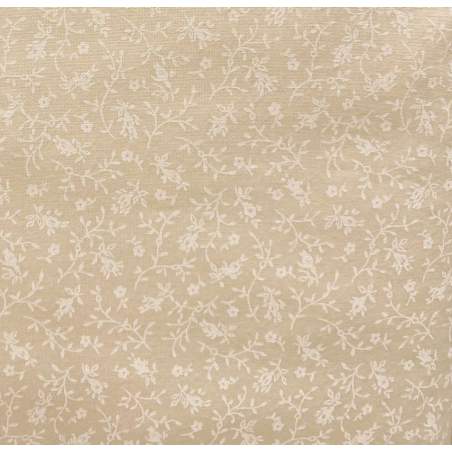 Basic Palette, Tessuto Crema con Fiori Bianchi- tone on tone Stim Italia srl - 1