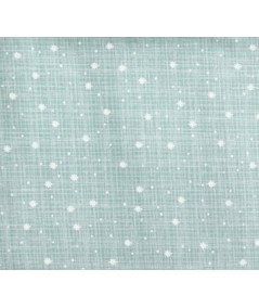 Moda Fabrics, Return to Winter's Lane, Tessuto fondo verde acqua con fiocchi di neve bianchi Moda Fabrics - 1