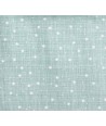 Moda Fabrics, Return to Winter's Lane, Tessuto fondo verde acqua con fiocchi di neve bianchi Moda Fabrics - 1