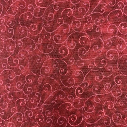 Moda Fabrics Marble Swirls, Tessuto Rosso Scuro con Ghirigori