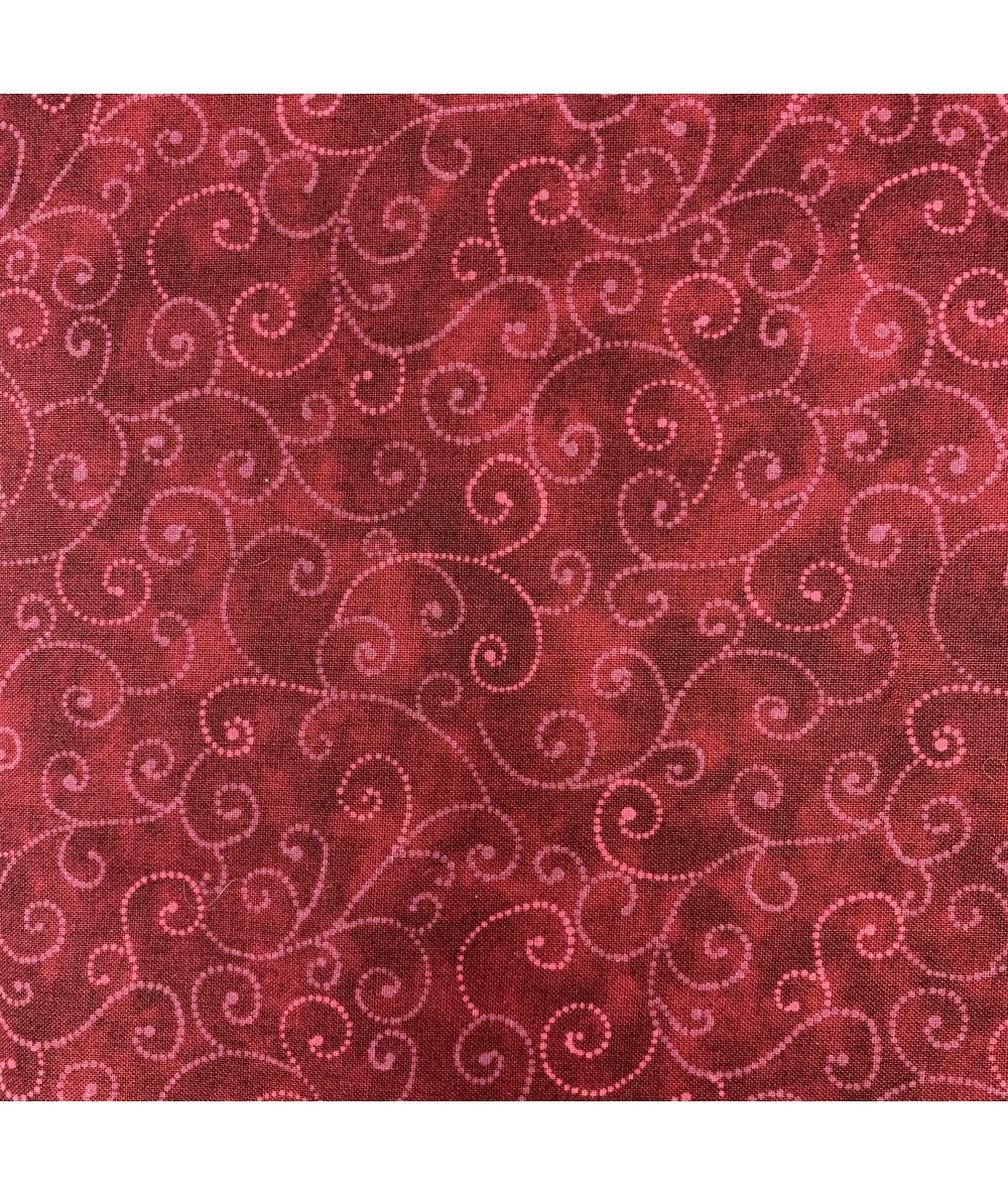 Moda Fabrics Marble Swirls, Tessuto Rosso Scuro con Ghirigori Moda Fabrics - 1