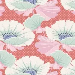 Tilda Maple Farm Gwendelyn Rosehip, Tessuto Rosso con Fiori grandi Tilda Fabrics - 1