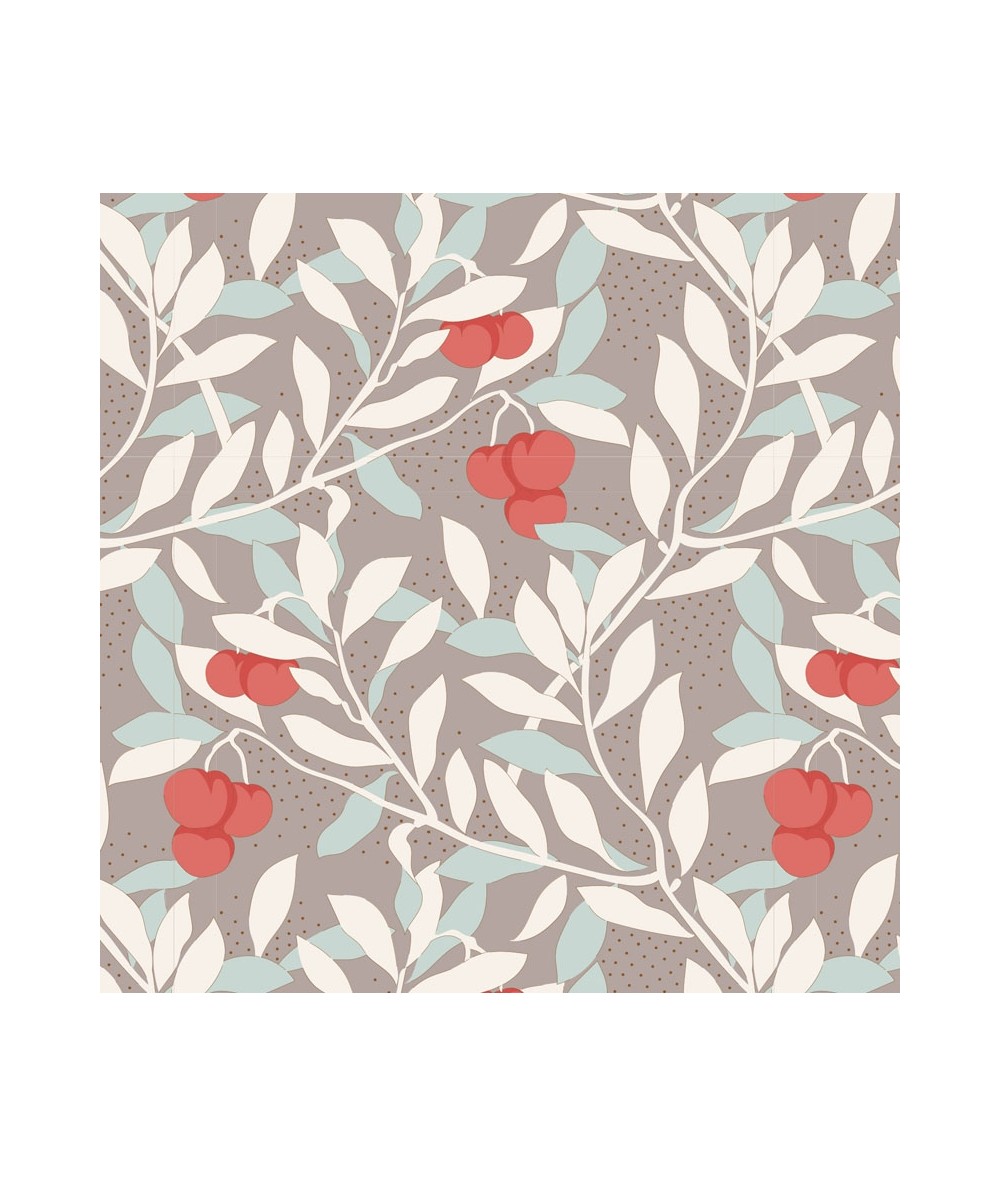 Tilda Maple Farm Cherrybush Sand, Tessuto Sabbia con Ciliegie e Rami Tilda Fabrics - 1