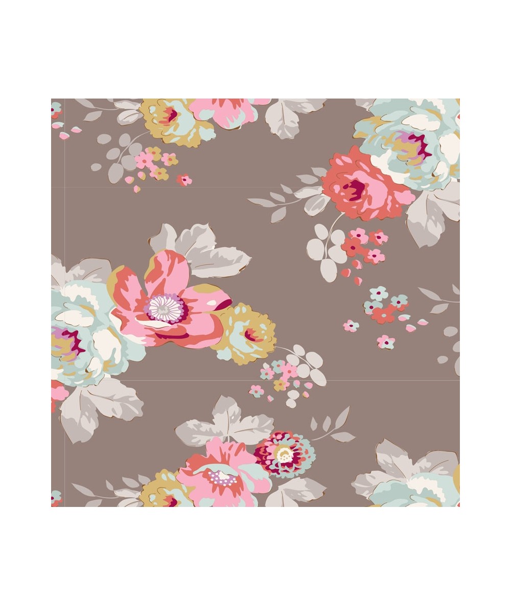 Tilda Maple Farm Pauline Umber, Tessuto Marrone Terra con Fiori Tilda Fabrics - 1