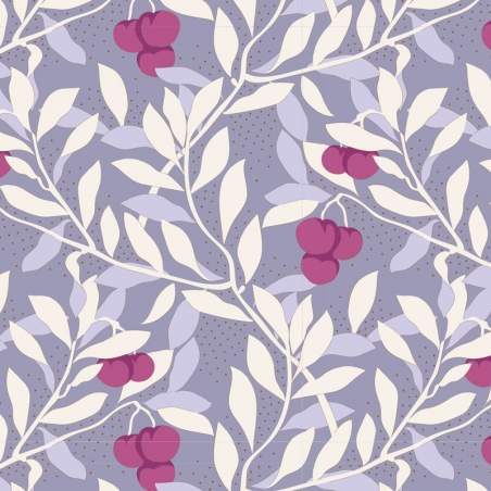 Tilda Maple Farm Cherrybush Slate, Tessuto Ardesia con Ciliegie e Rami Tilda Fabrics - 1