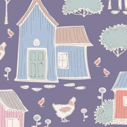 Tilda Tiny Farm Blueberry, Tessuto Blu Mirtillo Piccola Fattoria Tilda Fabrics - 1