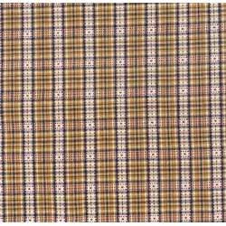 Tessuto Giapponese Tinto in Filo, fondo Bruciato Rosato con Quadrettatura Nera e Rosso Stim Italia srl - 1