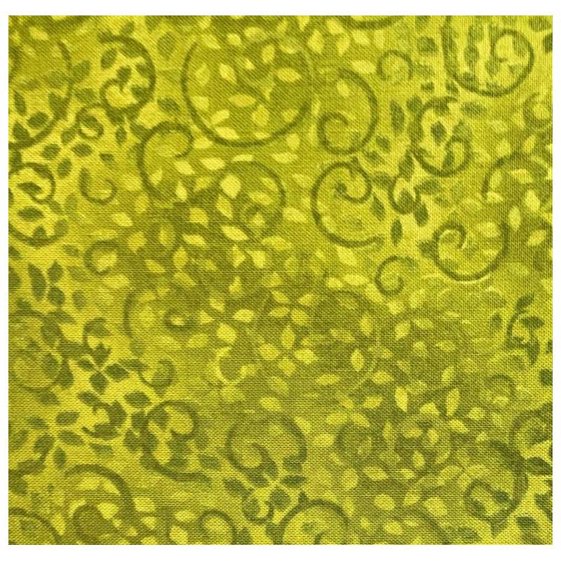 Wilmington Prints Essentials, Tessuto Verde Chiaro con Rami e Foglie Wilmington Prints - 1