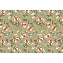 Lecien Madame Fleur by Jera Brandvig, tessuto beige con fiori e foglie Lecien Corporation - 1