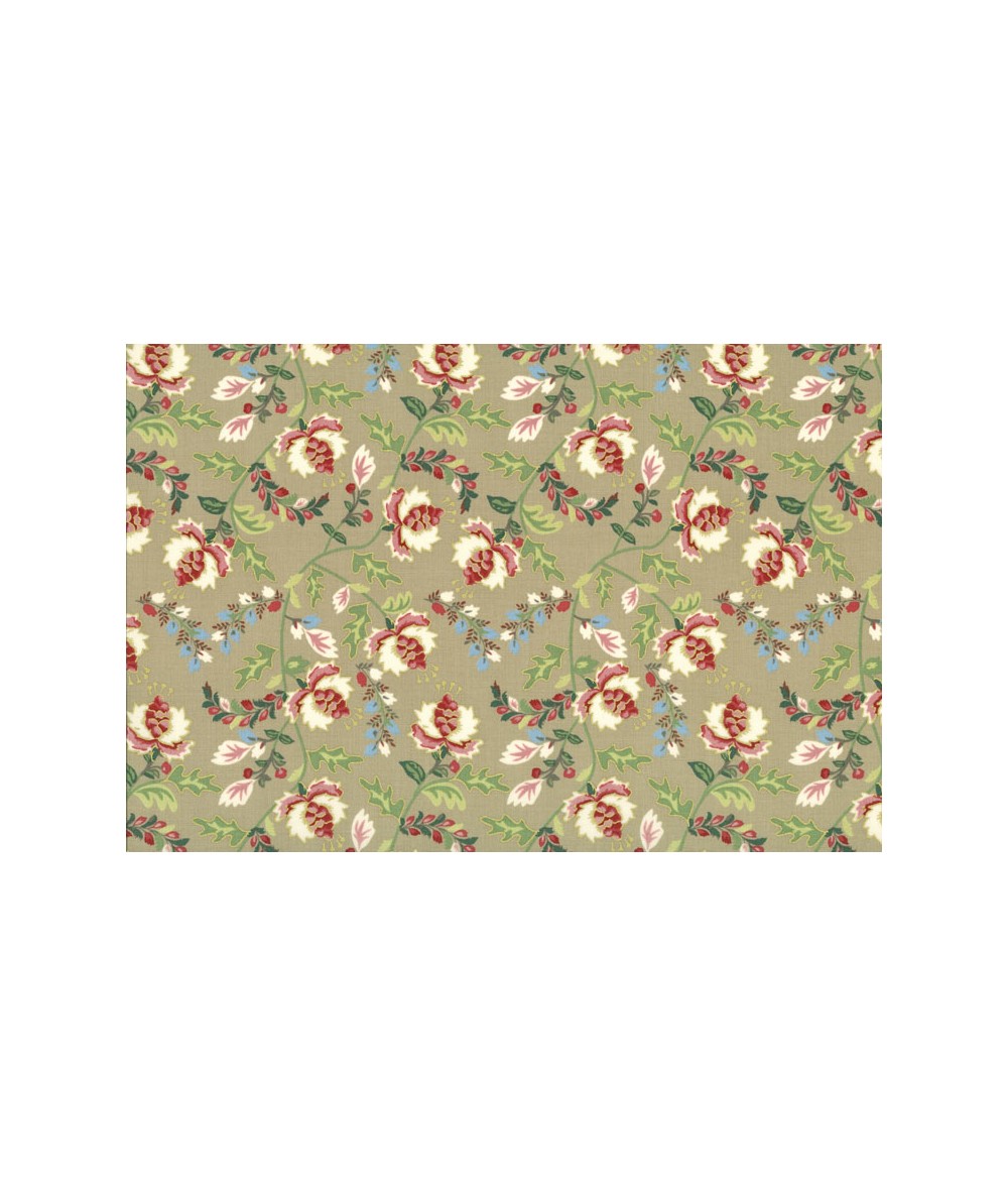 Lecien Madame Fleur by Jera Brandvig, tessuto beige con fiori e foglie Lecien Corporation - 1