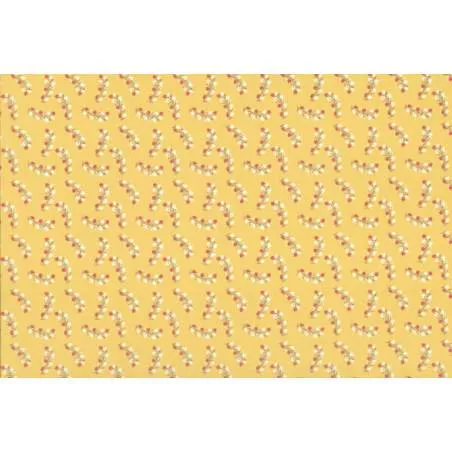 Lecien Madame Fleur by Jera Brandvig, tessuto giallo con rami di rose Lecien Corporation - 1