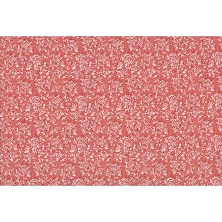 Lecien Madame Fleur by Jera Brandvig, tessuto rosso con campo di fiori Lecien Corporation - 1