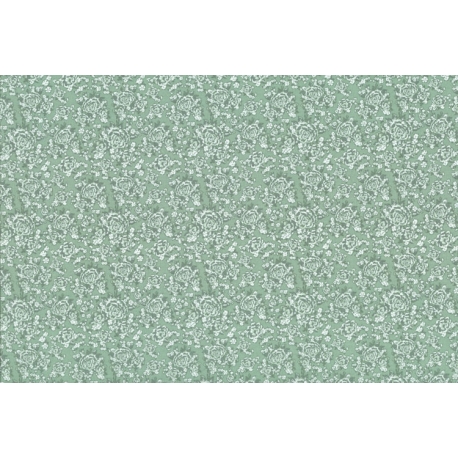 Lecien Madame Fleur by Jera Brandvig, tessuto verde acqua con campo di fiori Lecien Corporation - 1