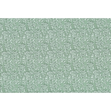 Lecien Madame Fleur by Jera Brandvig, tessuto verde acqua con campo di fiori Lecien Corporation - 1