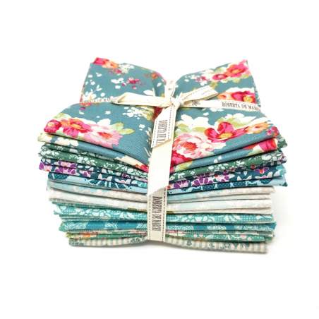 Tilda, 14 Fat Quarter 50 x 55 cm - Verde Acqua