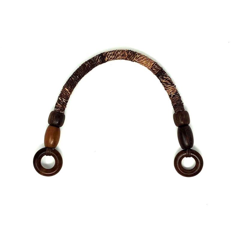 Manici per borse in Legno e Fibra di Legno Marrone - 40 cm, 2 Manici -  Roberta De Marchi