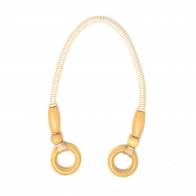 Manici per borse in Corda Bianca e Legno - 55 cm, 2 Manici