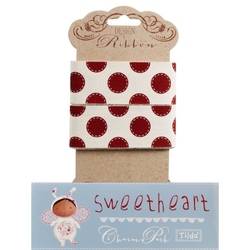 Tilda ribbon 30 mm Sewn Spot Red Sweetheart Tilda Fabrics - 1