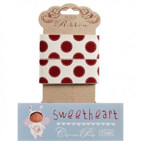 Tilda ribbon 30 mm Sewn Spot Red Sweetheart Tilda Fabrics - 1 Tilda ribbon 30 mm Sewn Spot Red Sweetheart Tilda Fabrics - 1