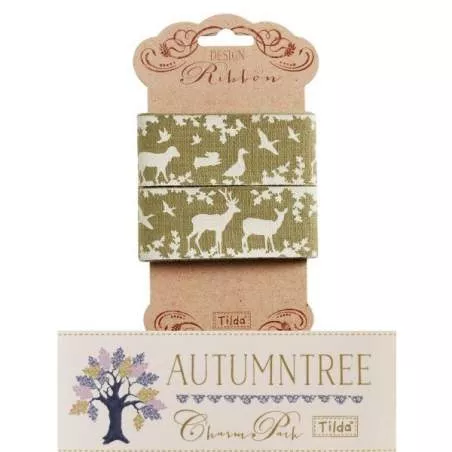 Tilda ribbon, Nastro 30 mm Forest Green Autumntree Tilda Fabrics - 1