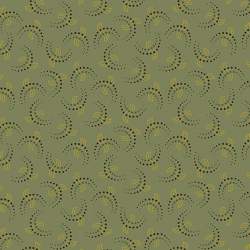 Henry Glass Esther's Heirloom Shirtings by Kim Diehl, Tessuto Verde Acqua con Foglie e Pois Henry Glass - 1