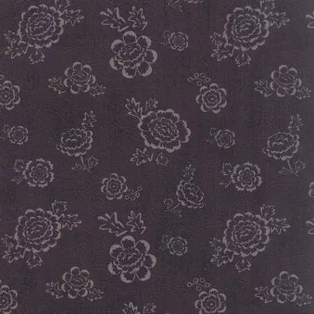 Moda Fabrics Black Tie Affair, Tessuto Nero con Fiori Chiari
