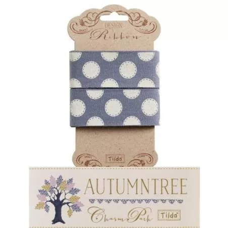 Tilda ribbon, Nastro 30 mm Sewn spot Blue Autumntree Tilda Fabrics - 1