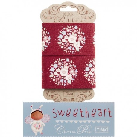 Tilda ribbon 45 mm Thula Red Sweetheart Tilda Fabrics - 1