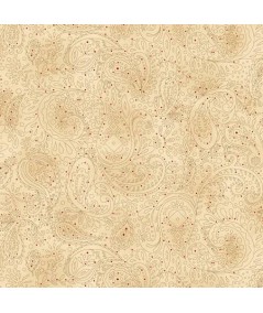 Henry Glass Idaho Prairie Star by Kim Diehl Collection, Tessuto Beige con Motivo Cachemire e Pois Rossi Henry Glass - 1