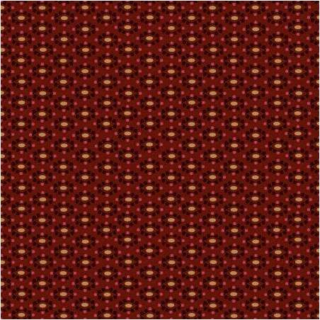 Henry Glass Idaho Prairie Star by Kim Diehl Collection, Tessuto Rosso con Ovali e Pois