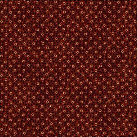 Henry Glass Idaho Prairie Star by Kim Diehl Collection, Tessuto Rosso con Pois e Foglie