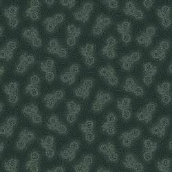 Henry Glass Esther's Heirloom Shirtings by Kim Diehl, Tessuto Verde Scuro con Margherite e Pois Henry Glass - 1