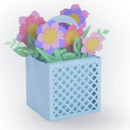 Thinlits Die Set 12PK Card in a Box Flower Basket by Lynda - Cesto di fiori Sizzix - Big Shot - 1