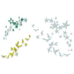 Thinlits Die Set 2PK Birds and Stars by Pete Hughes Sizzix - Big Shot - 1