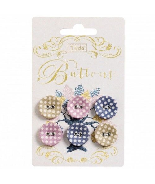 Tilda fabric buttons 20 mm, 6 pz Autumntree
