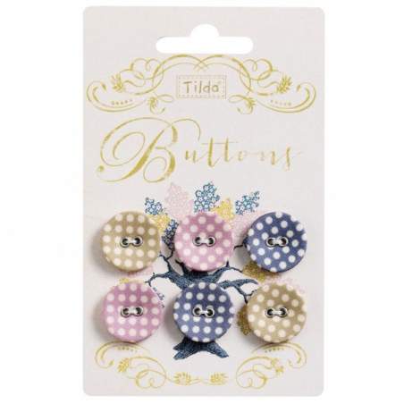 Tilda fabric buttons 20 mm, 6 pz Autumntree Tilda Fabrics - 1