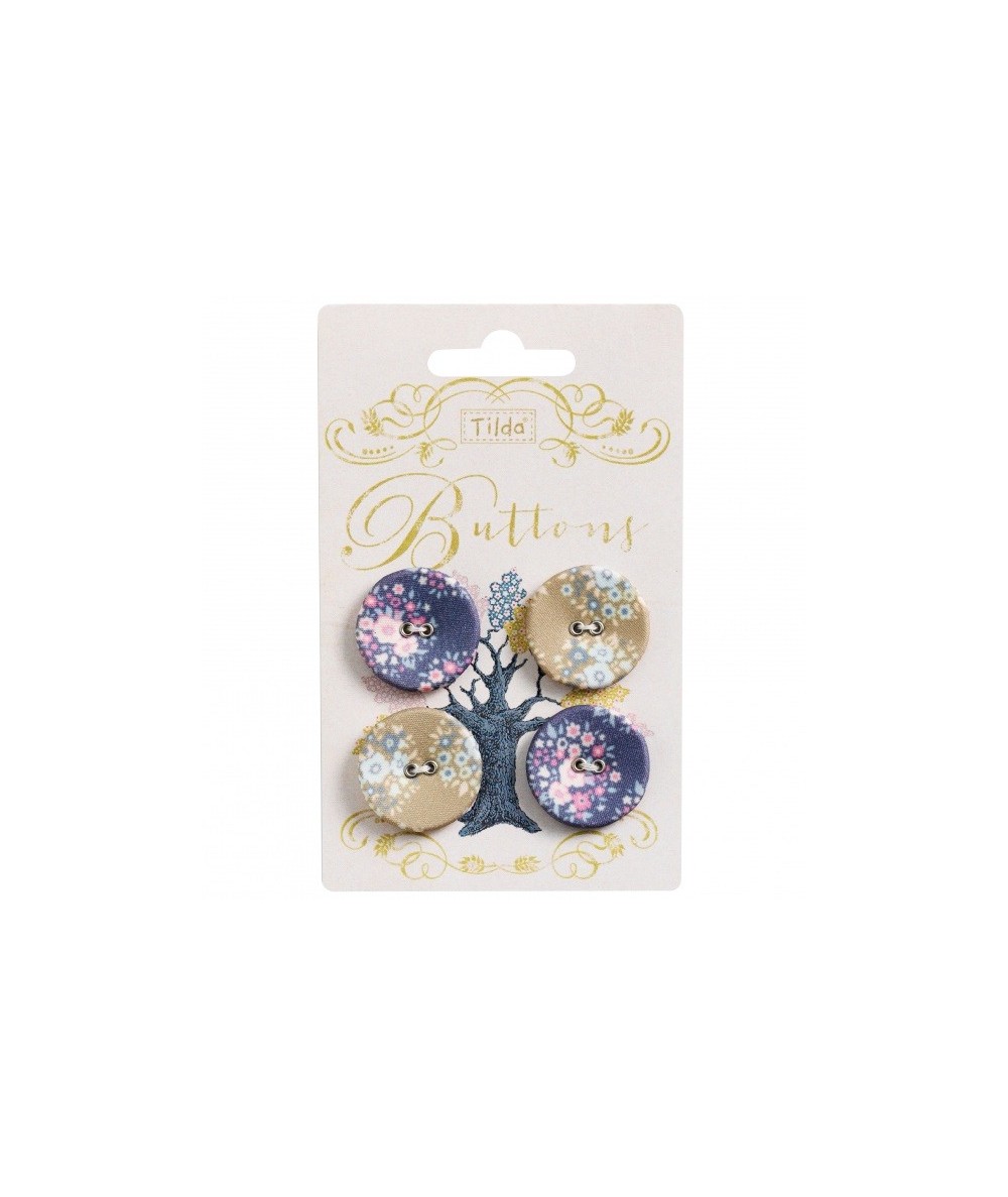 Tilda fabric buttons 25 mm, 4 pz Autumntree Tilda Fabrics - 1
