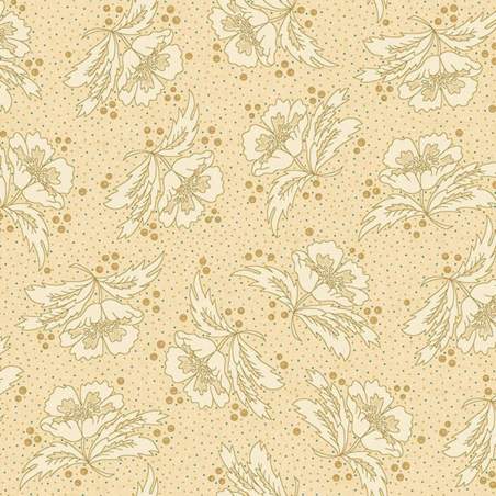 Henry Glass Butter Churn Basics by Kim Diehl, Tessuto Beige con Fiori e Pois