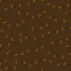 Henry Glass October Morning by Kim Diehl, Tessuto Marrone con Fiori