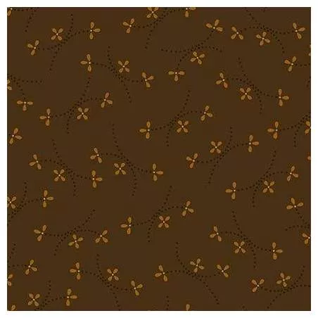 Henry Glass October Morning by Kim Diehl, Tessuto Marrone con Fiori