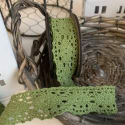 Nastro Merletto Verde Altezza 25 mm