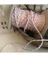Cordino in Puro Lino Colore Bianco e Rosa Chiaro
