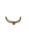 Chiusura Clutch Curva per pochette, in bronzo con pallini - 8 cm