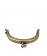 Chiusura Clutch Curva per pochette, in bronzo con pallini - 10 cm
