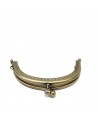 Chiusura Clutch Curva per pochette, in bronzo con pallini - 10 cm