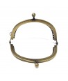Chiusura Clutch Curva per pochette, in bronzo con pallini - 10 cm