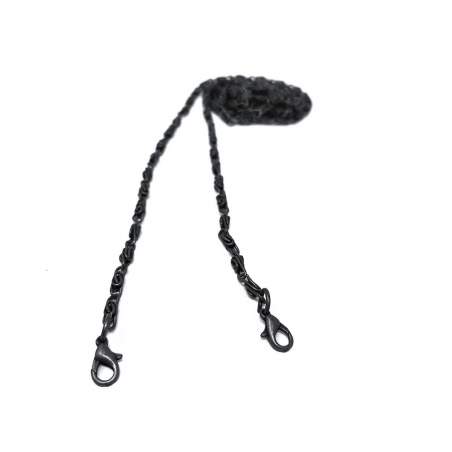 Catena per borse nera con moschettoni - 3.6 mm
