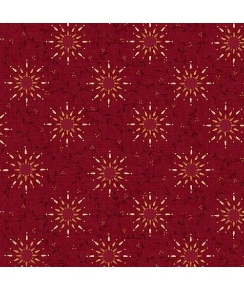 Henry Glass Prairie Vine Quilt Backing by Kim Diehl Collection, Tessuto Rosso con Scintille Chiare
