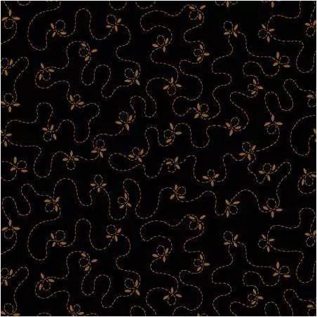 Henry Glass Ebony & Onyx, Tessuto Nero con Disegno Tratteggiato e Petali Henry Glass - 1