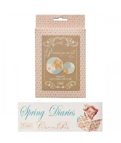 Tilda Paper Piecing - Sfere con Pentagoni, Spring Diaries 192 pz Tilda Fabrics - 1